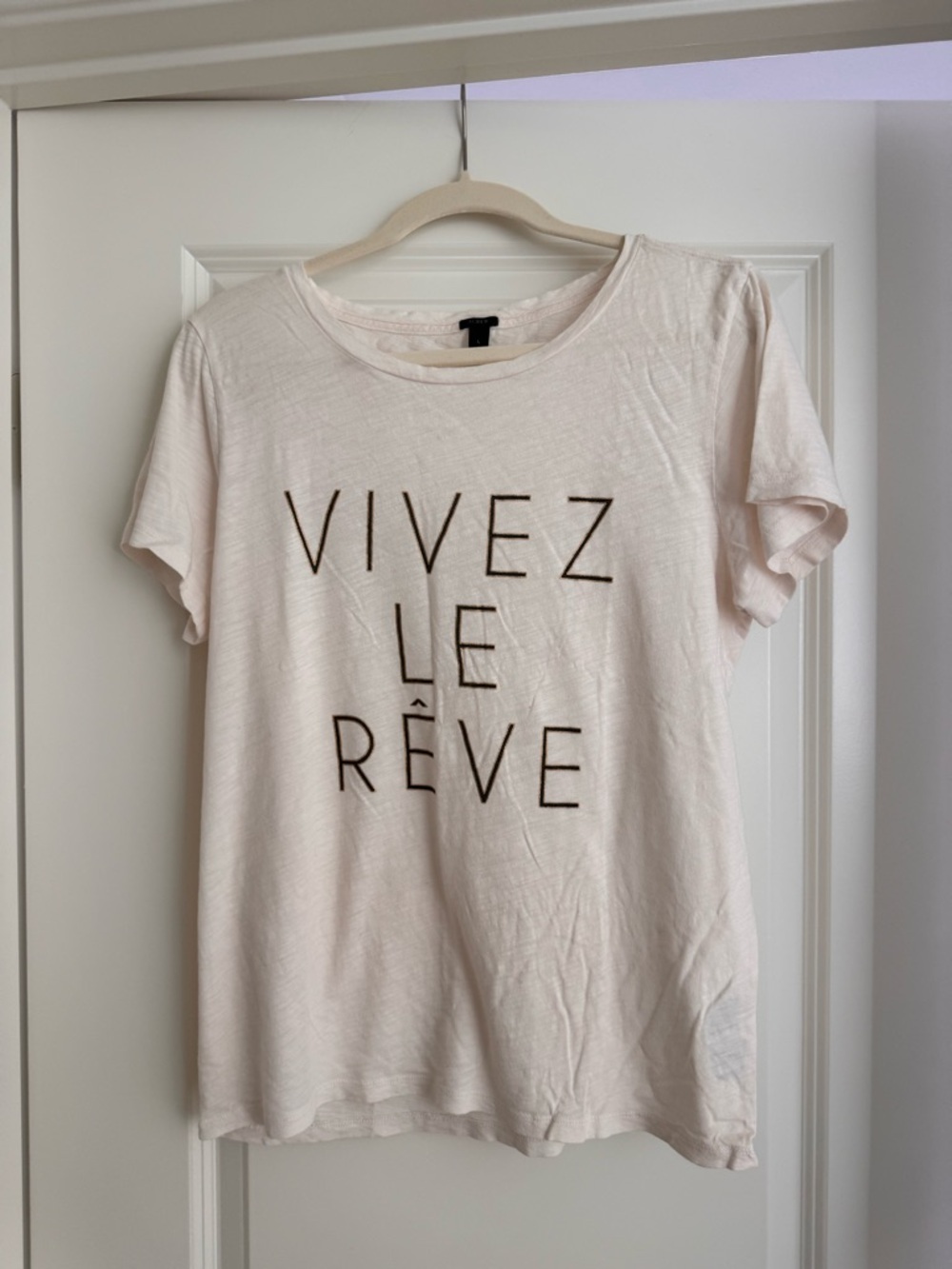 JCrew Women’s Cream Graphic Tee Size L